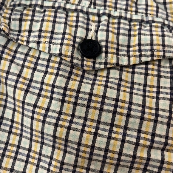 Tommy Hilfiger cuffed plaid shorts SZ 12 blue white yellow preppy summer spring - Picture 7 of 11